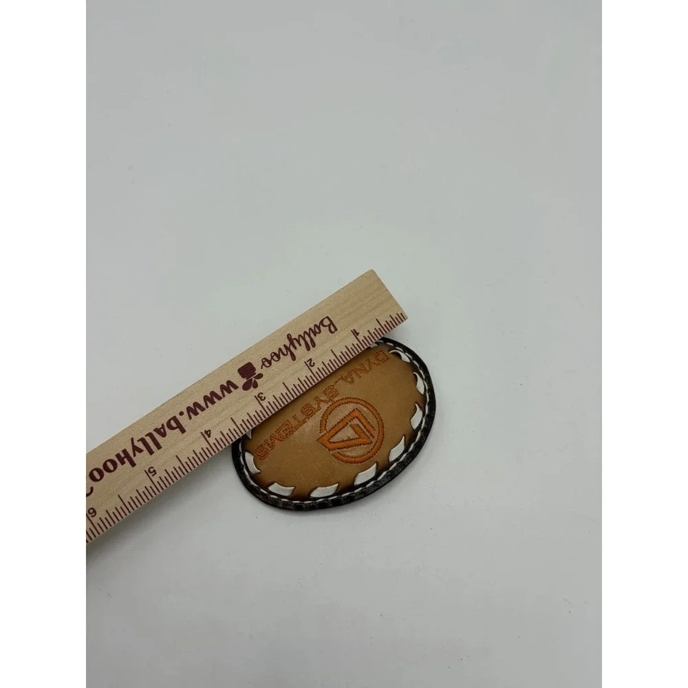 Dyna Systems - stitched‎ company name Vintage western leather Belt Buckle